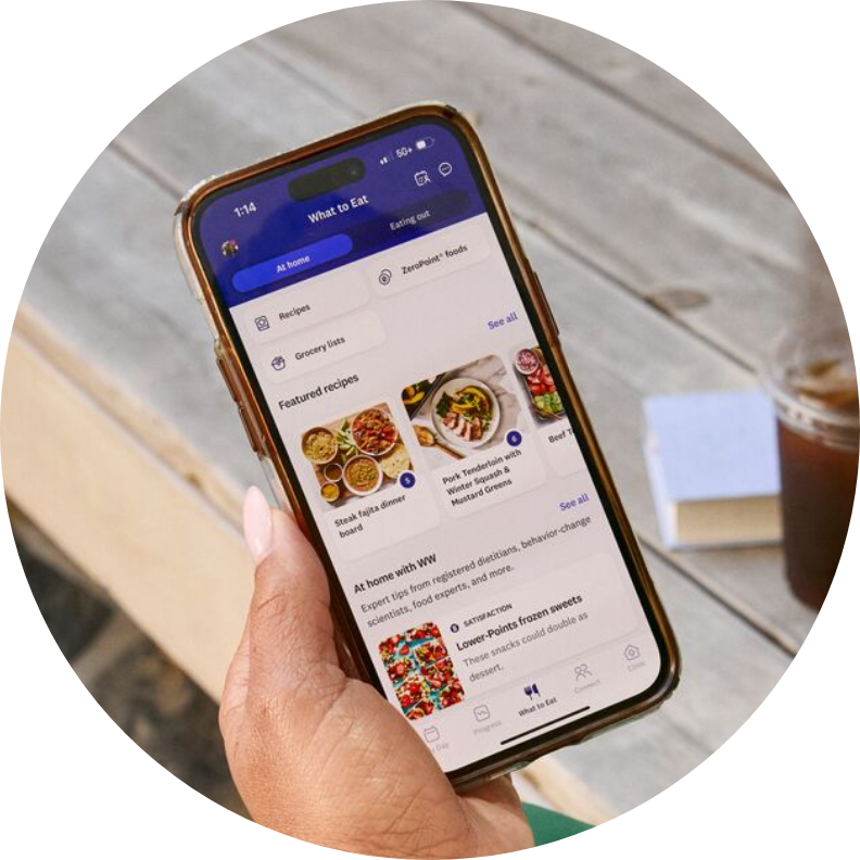 WeightWatchers what to eat app screen