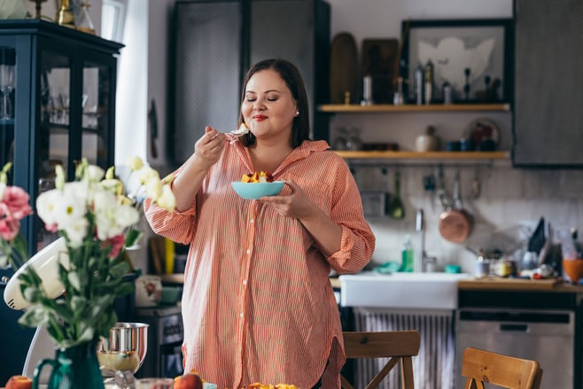 WeightWatchers member eating their favorite food to lose weight