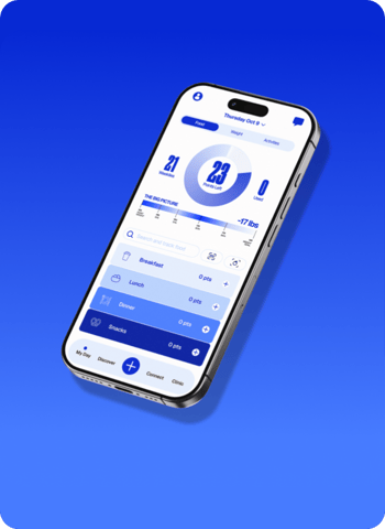 Phone screen with WW app