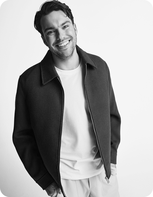 Happy man with hands in pocket Happy man with hands in pocket